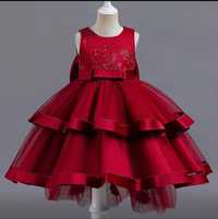 Красное нарядное платье,детское платье,шикарное платье.
