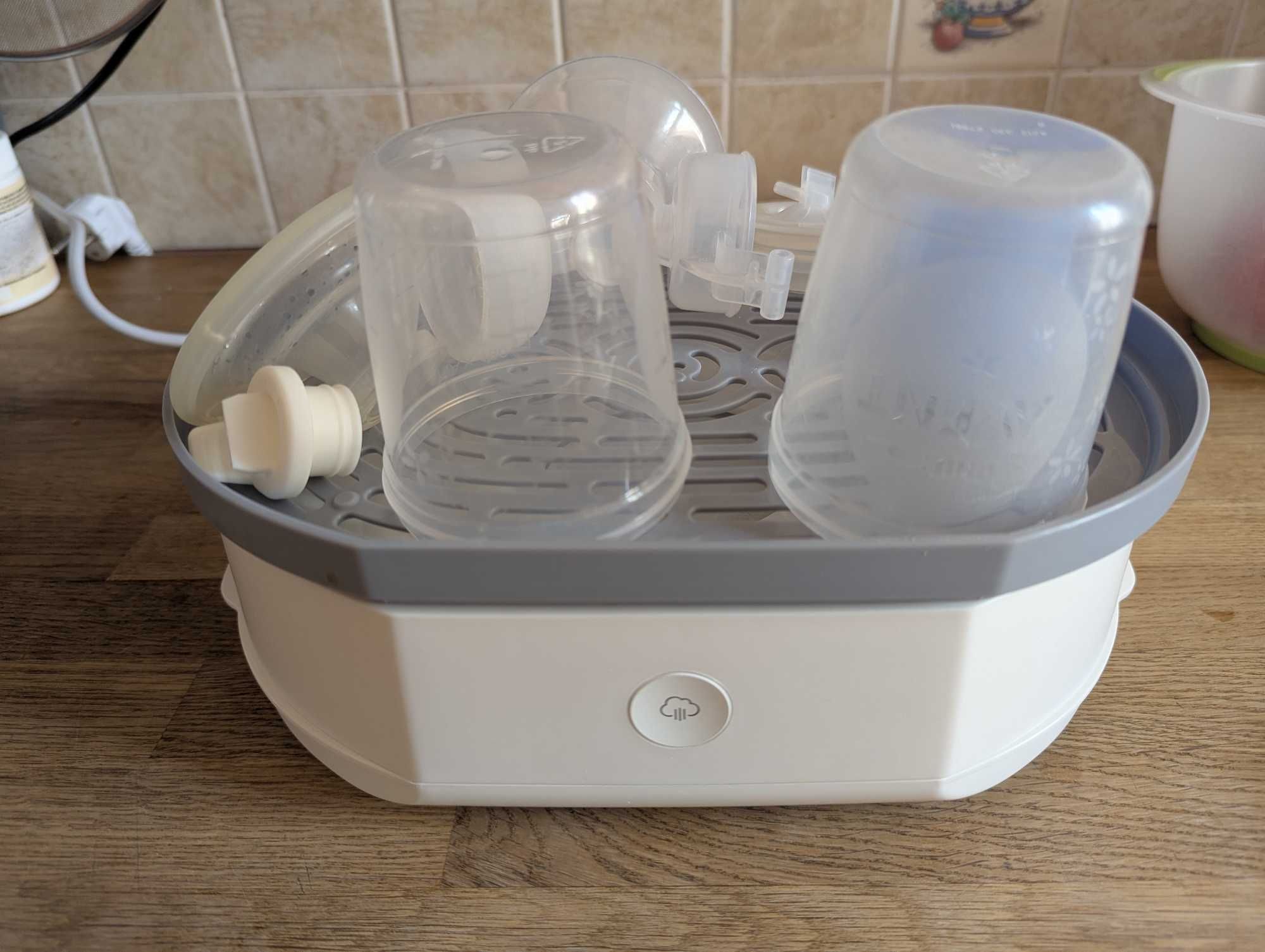 Sterilizator electric cu aburi Chicco 3 in 1 Steril Natural, 0luni+