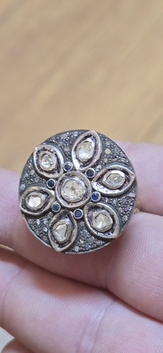 Inel safire si diamante