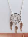 Colier/lant din argint 925, cu pandantiv argint 925, dreamcatcher