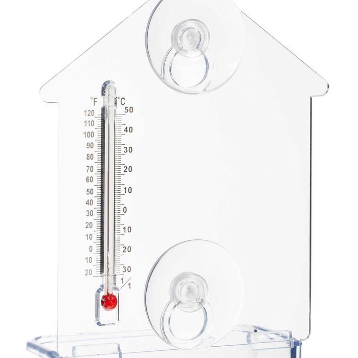 Hranitoare pentru pasari cu termometru pentru fereastra 17 x 11 cm