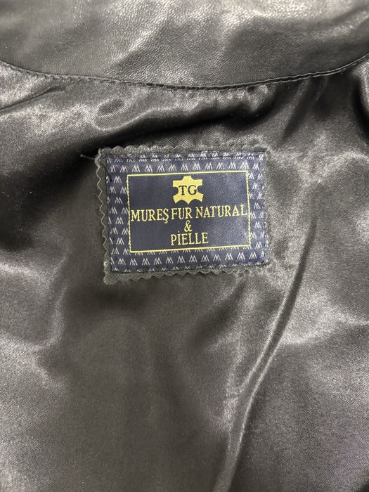 Haina din blana naturala si piele naturala
