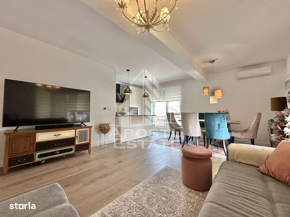 Penthouse cu 3 camere si 2 bai, complet mobilat si utilat in Giroc.