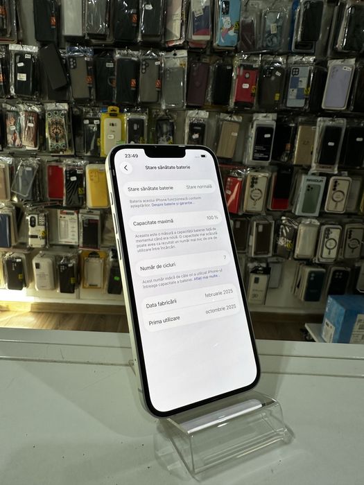 iSellStore Vâlcea: iPhone 16E White - 128GB 100% Bateria - 7 încărcări