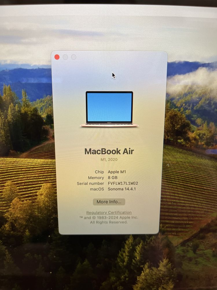 Macbook Air M1 256GB 10 цикъла ПЕРФЕКТЕН