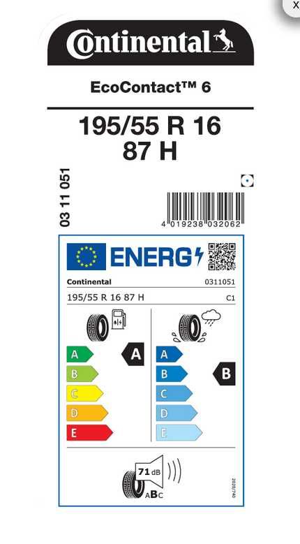 set 4 anvelope vara aproape noi Continental EcoContact 6 195/55 R16