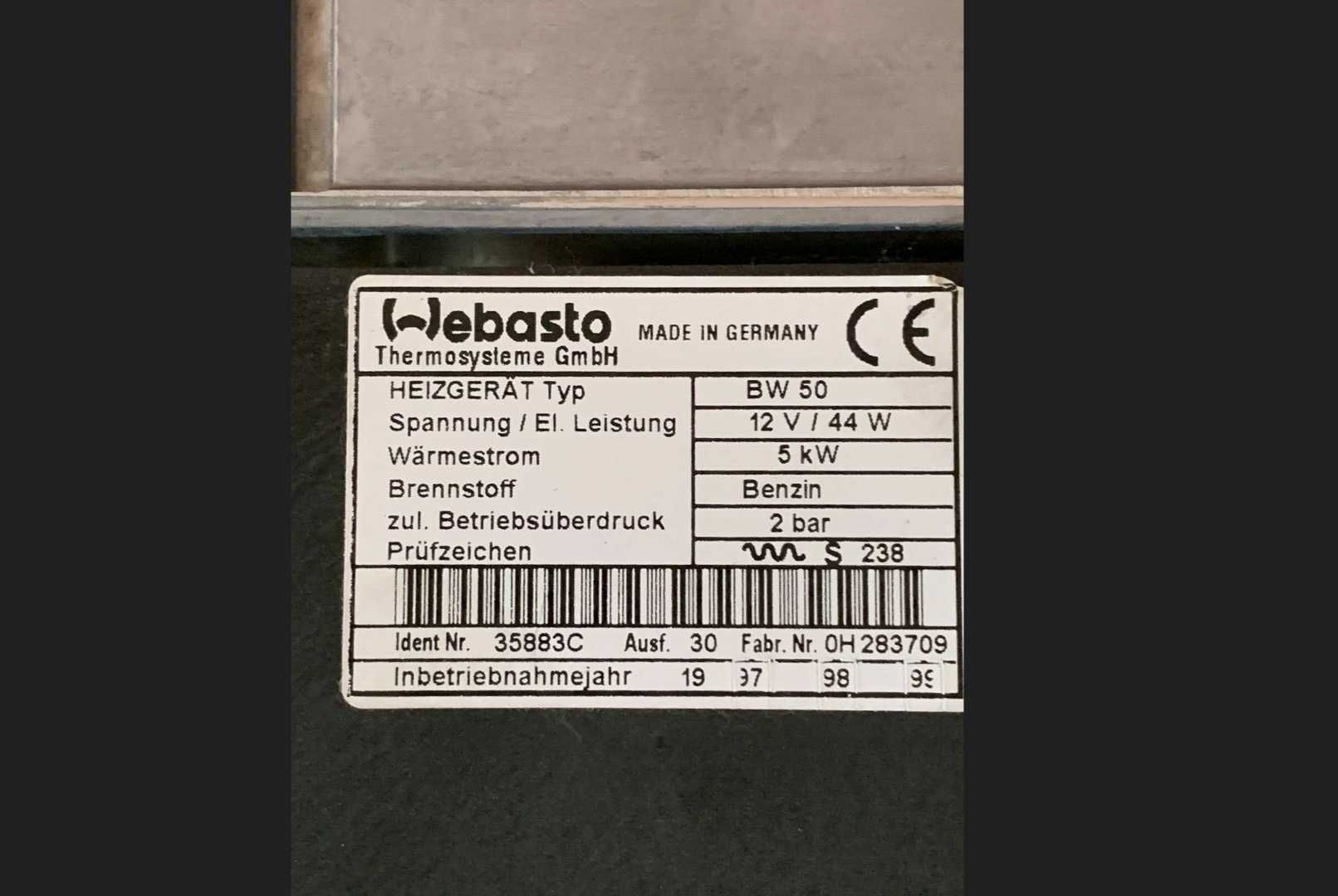 Webasto Thermo Top  BW 50