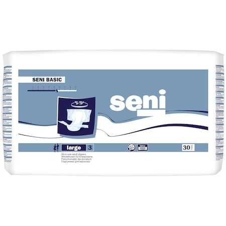 Scutece pentru adulti, Large, 30 bucati, Seni Basic