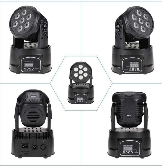 Флаш LED движеща се глава парти проектор 7x10w rgbw
