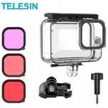 Carcasa subacvatica waterproof cu 3 filtre pt GoPro Hero 9 10 11 12 13