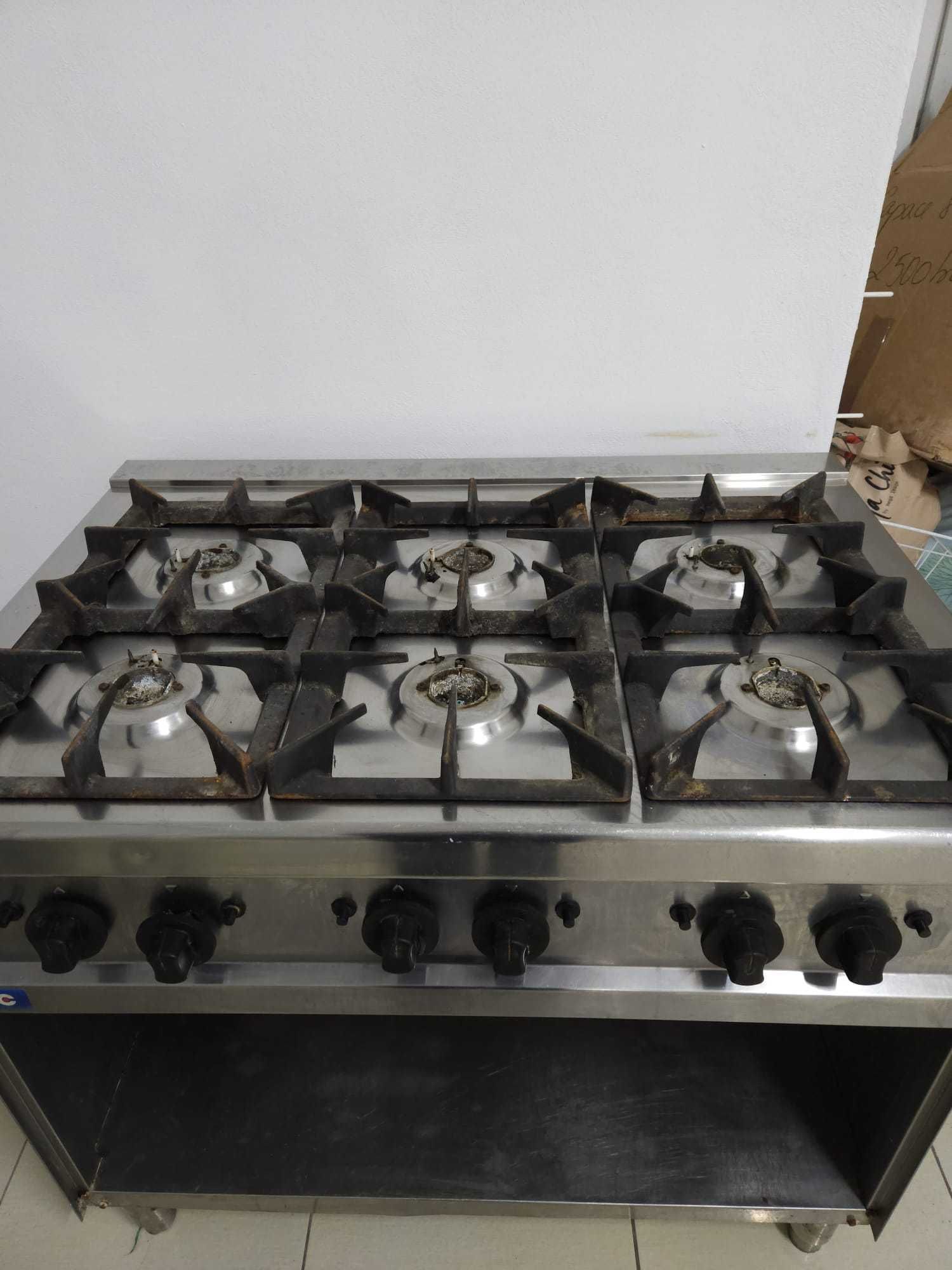 Vand aragaz bucatarii profesionale, INOX, cu 6 ochiuri pe gaz