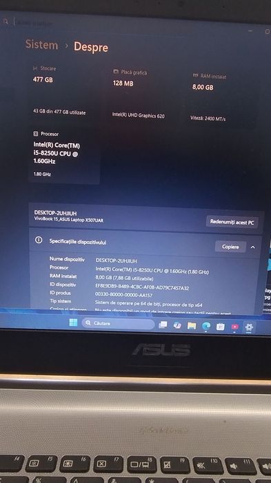 Asus X507ua, i5-8250, NVME M.2