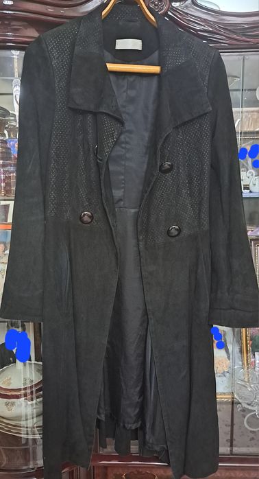 Тренч Плащ, натуральная замша, размер 44-46