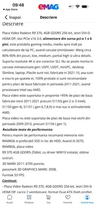 Placa video Radeon R 370 4 GB DDR5