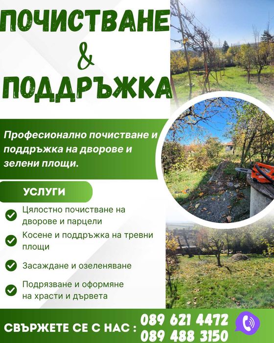 Почистване на Дворове и Зелени Площи / Поддръжка