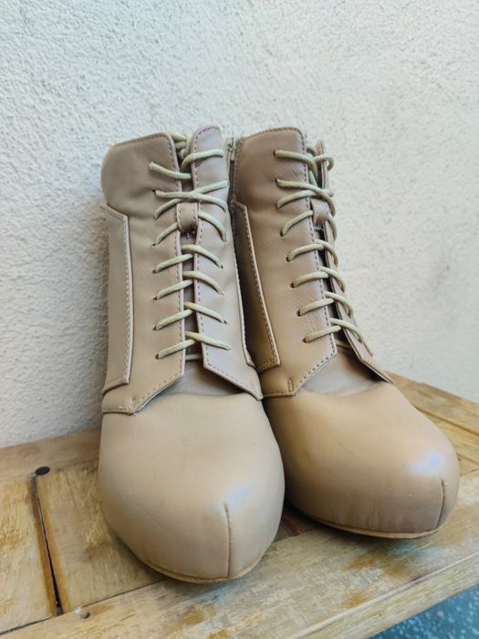 Botine elegante crem