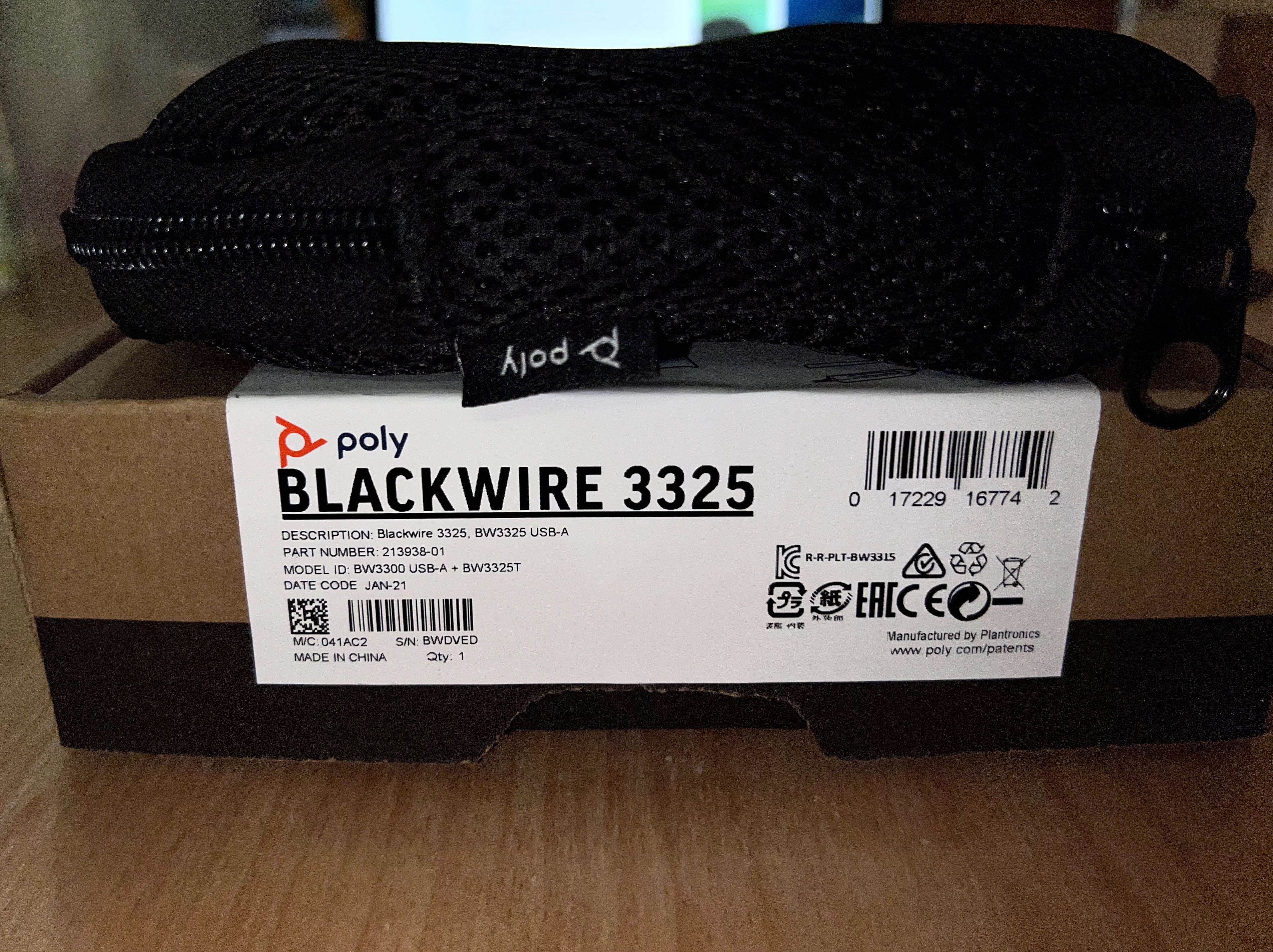 POLY Blackwire 3325, USB-A + 3.5mm