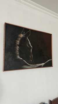 Картина, масло, лошадь