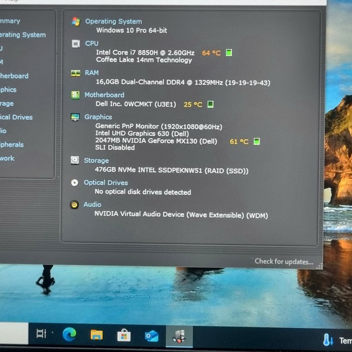 Dell I7-8850H,Ssd 512Gb
