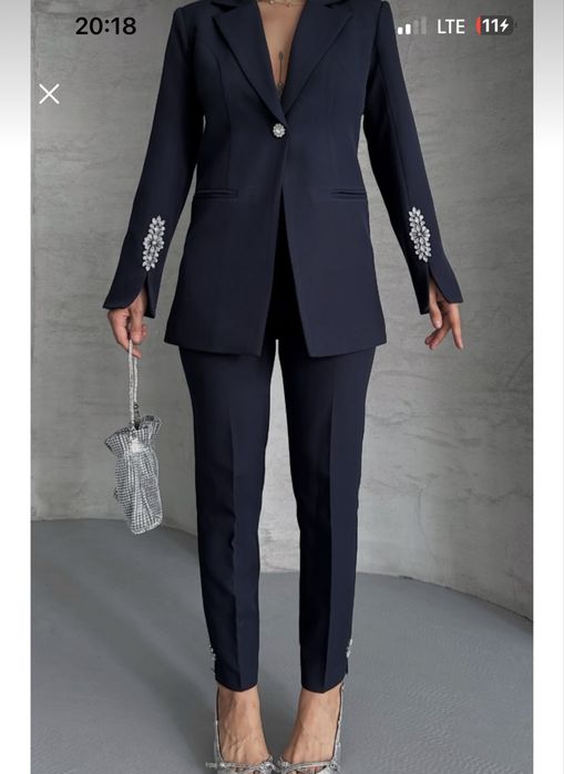 Compleu ablastru marin cu detalii swarovski s-m