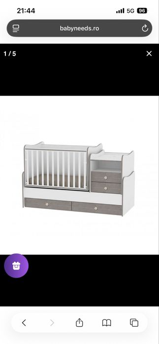 Lorelli - Mobilier transformabil Combo, 72 x 172 cm, White Coffee