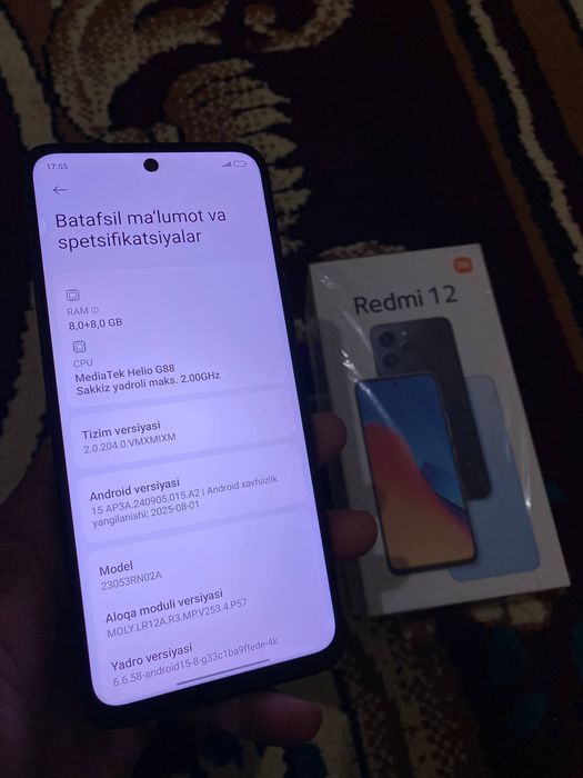 redmi 12 xotira 8/128
