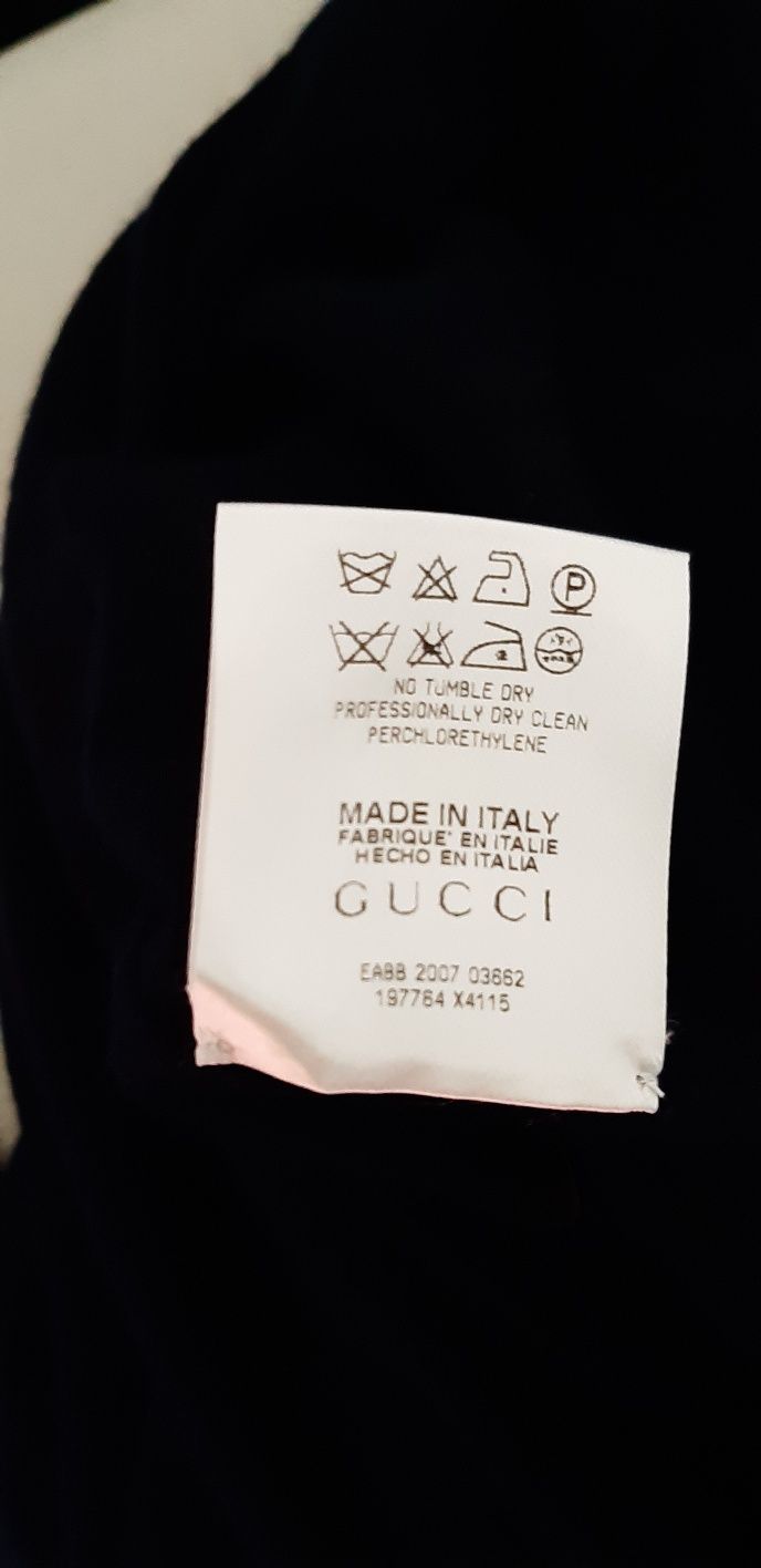 Pulover Gucci barbati casmir 100% bleumarin pufos superb L