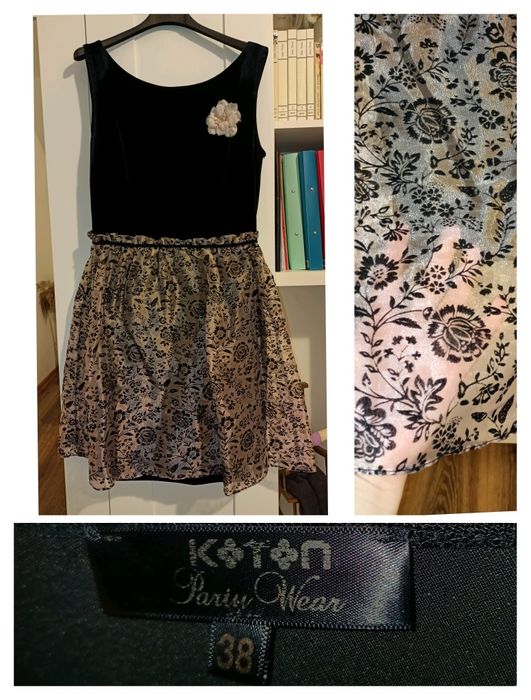 Rochie catifea neagra Kotton