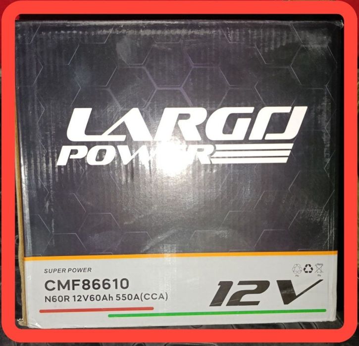 Largo Power N36R akkumulatori — 12V / 60Ah / 550A (CCA) — 1 yil kafola