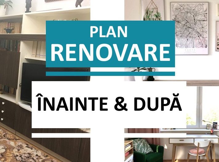 Metamorfoza design plan renovare camerei interior dormitor living baie