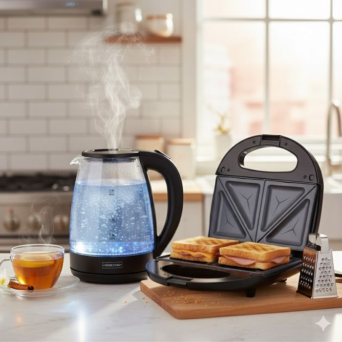 Електрическа кана HOME STAR:
Мощност: 1500W;
Капацитет: 1.8 L;
Захранв