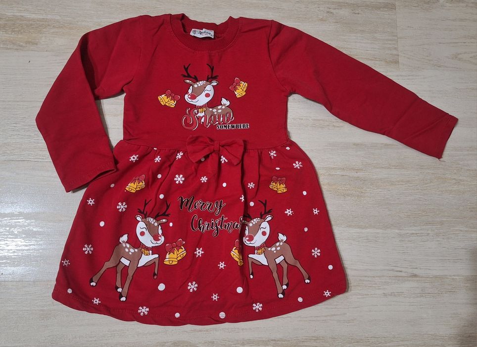 Коледна рокличка по етикет за 6-7 годинки