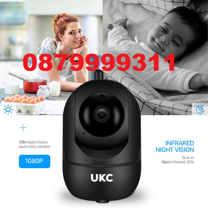 Топ модел Smart camera 1080p, Full HD IP - Wifi Смарт камера Бебефон