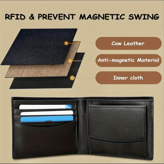 -15%Промоция•Елегантен и Изискан мъжки портфейл/Двуцветен естест. кожа