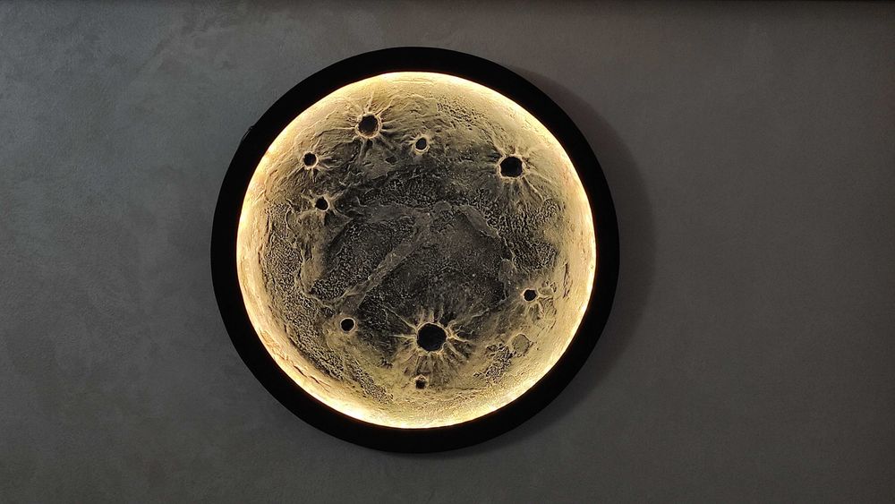 Tablou luminos „Luna 3D” – artă decorativă cu LED, lucrat manual