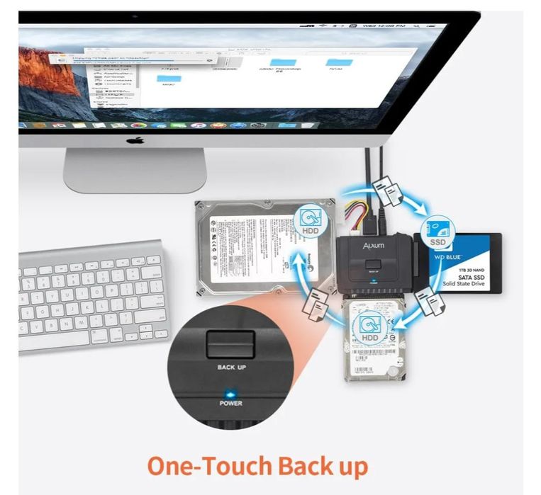 Adaptor hard disk Alxum SATA IDE la USB 3.0 cu alimentare, adaptor IDE