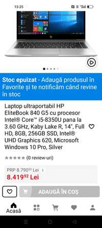 Ultrabook performant gaming HP elitebook i5 ram 16Gb ddr4 video 8Gb