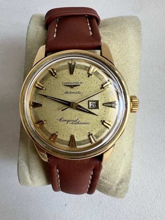 18 k aur Longines Conquest Calendar Automatic cal.19ASD ref.9005