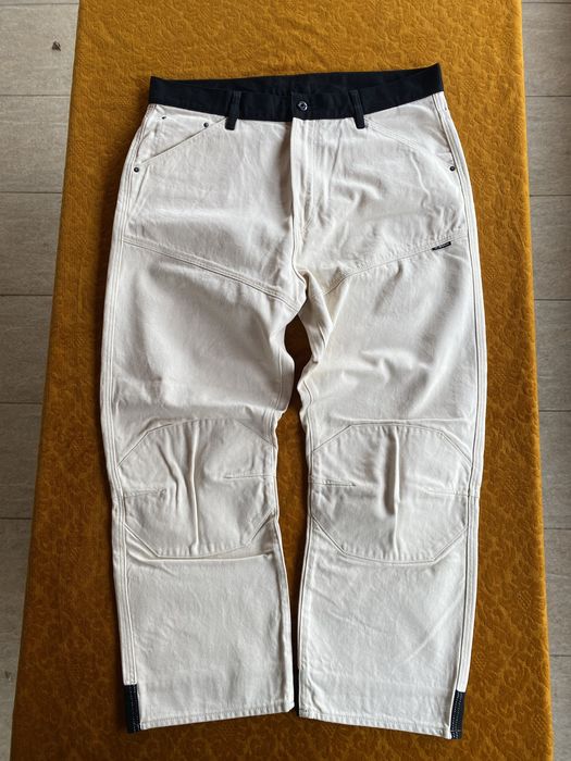 G-star raw cropped bootcut white baggy jeans
