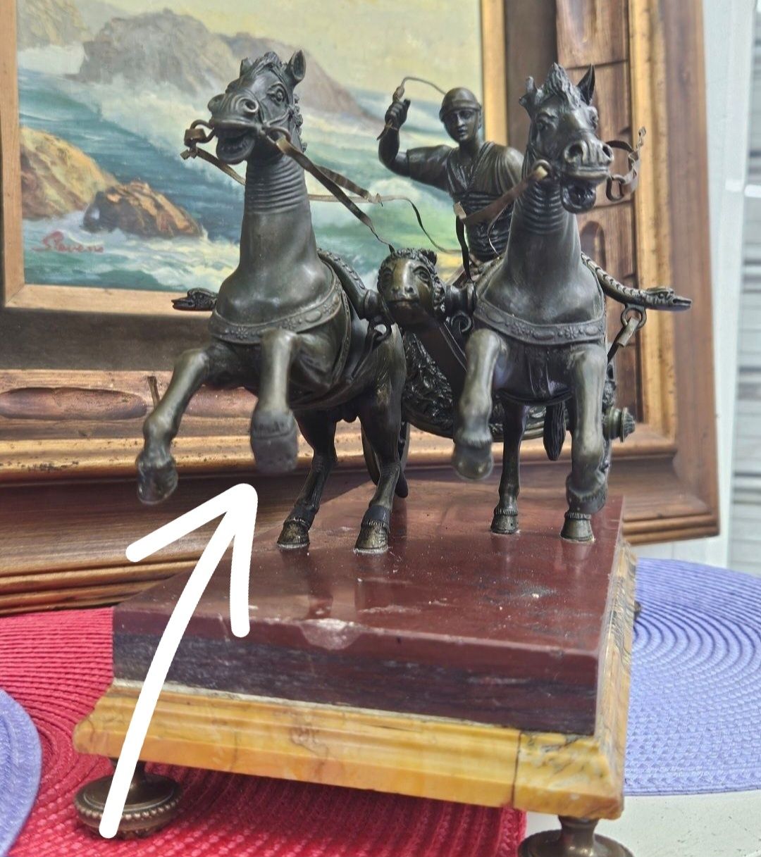 Бронзова статуетка колесница.  Франция 1900г.