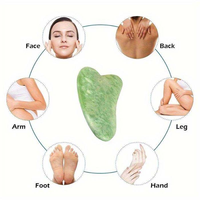 Set din 3 piese de jad pentru masaj complet GUA SHA facial si corp