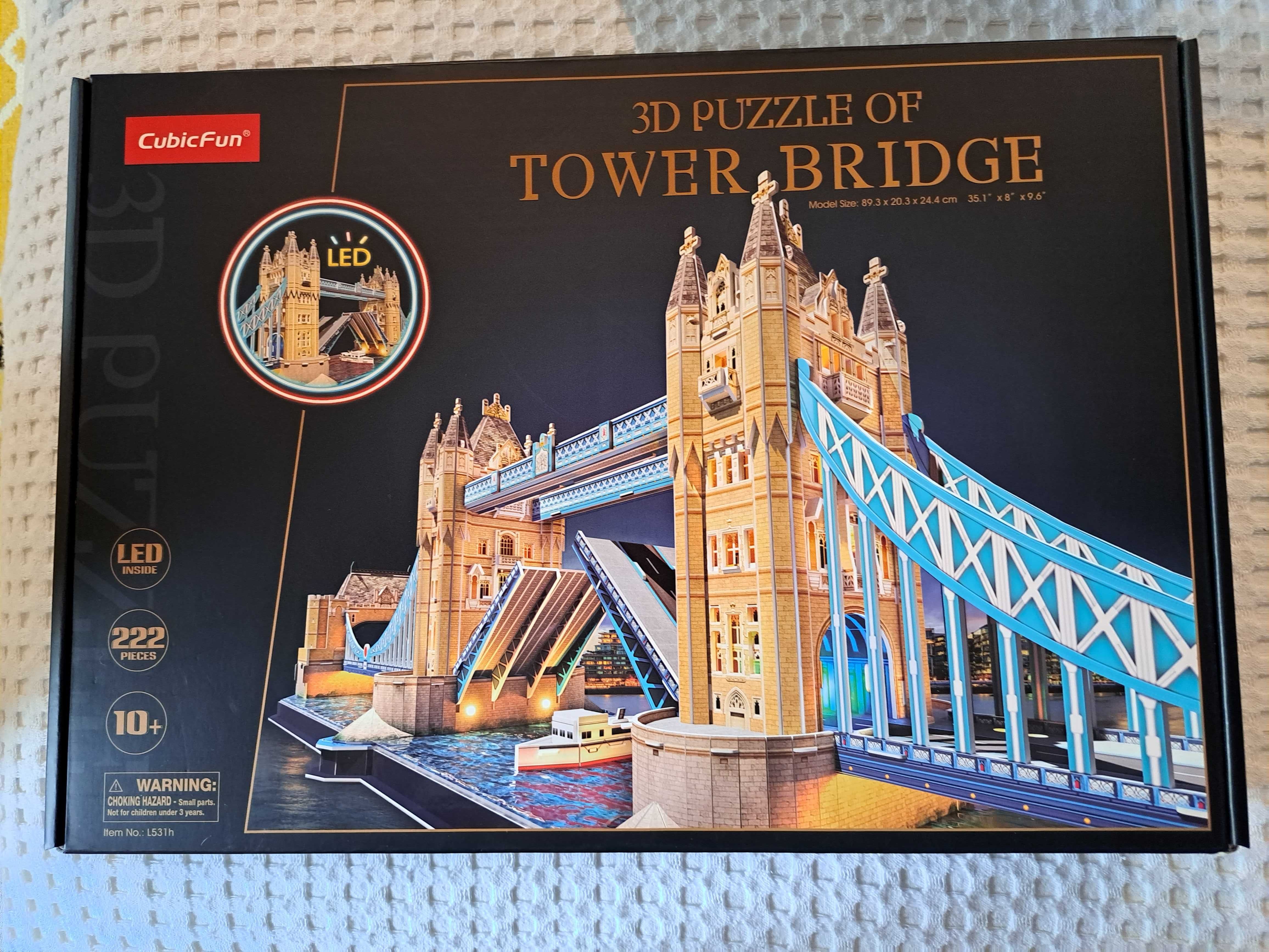 Cubic Fun - Puzzle 3D Led Tower Bridge 222 Piese nou