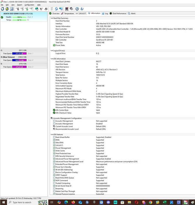 Solid-State Drive (SSD) ADATA XPG SX900 512GB SATA-III 2.5 inch