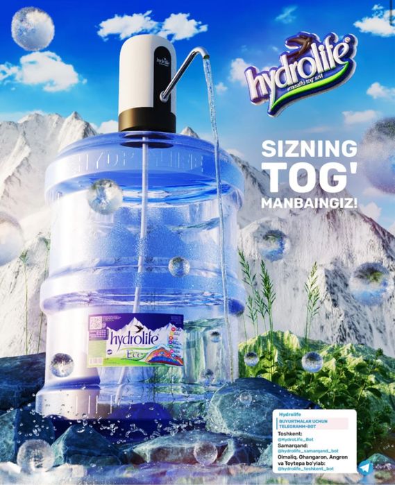 Hydrolife Toza salqin suv  endi yanada qulayroq