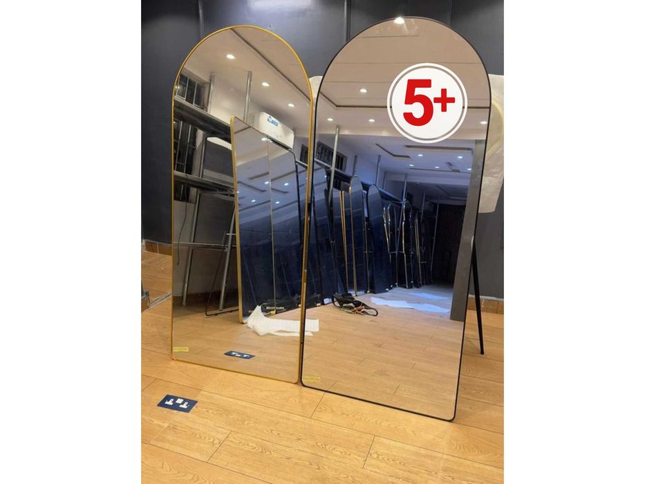 Премиум напольное зеркало 180x80 см, золотое и чёрное