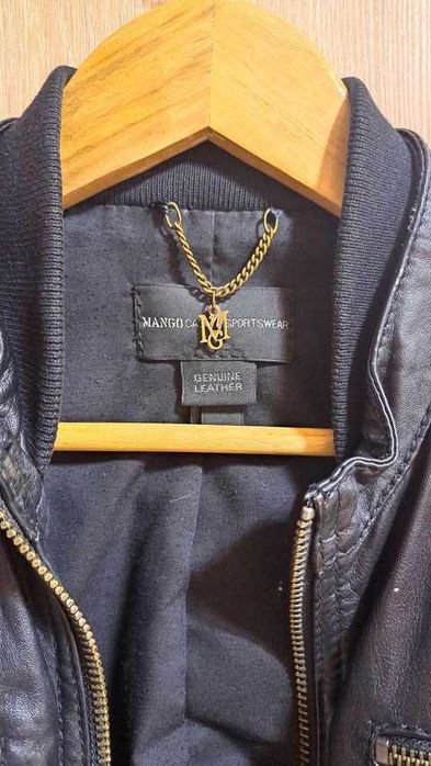 Кожено яке Mango Манго Естествена кожа