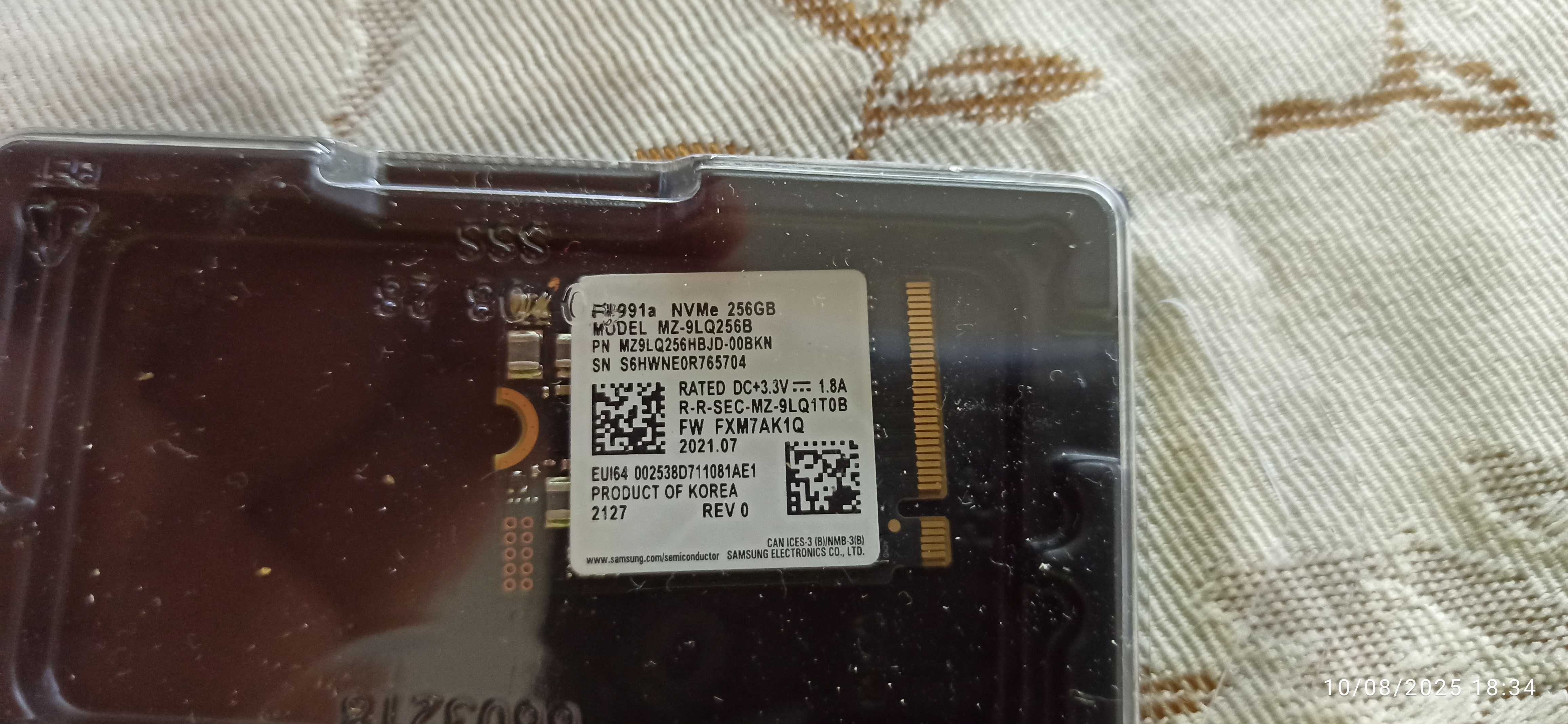SAMSUNG SSD PM991 PM991a NVME M.2 2230 вътрешен SSD 256GB