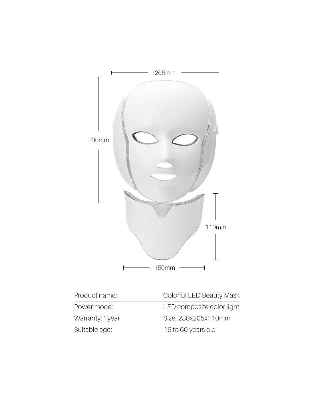 Masca Cosmetica Fototerapie Fata LED