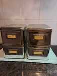 cutii vintage ,inox,27cmx16cmx12cm