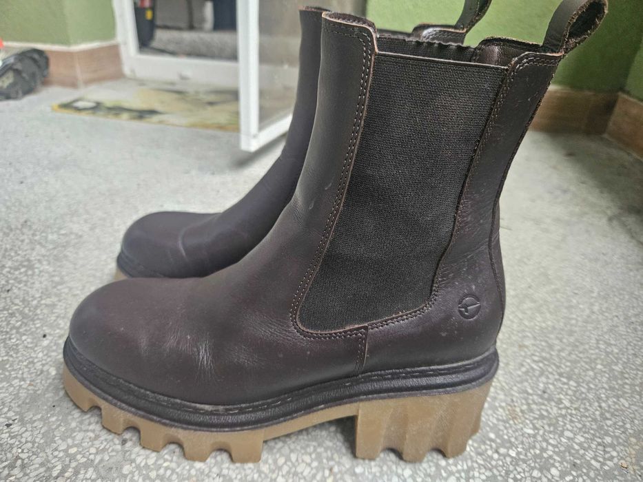 Почти нови дамски зимни боти Tamaris номер, естествена кожа